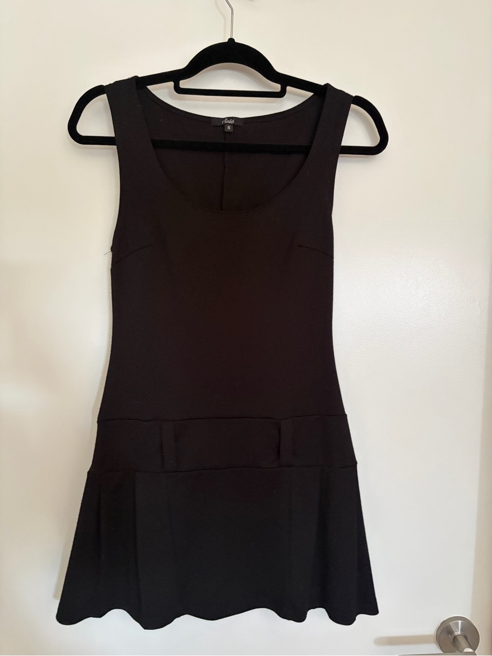 Sleeveless Black Mini Dress with Flared Hem - Unbranded